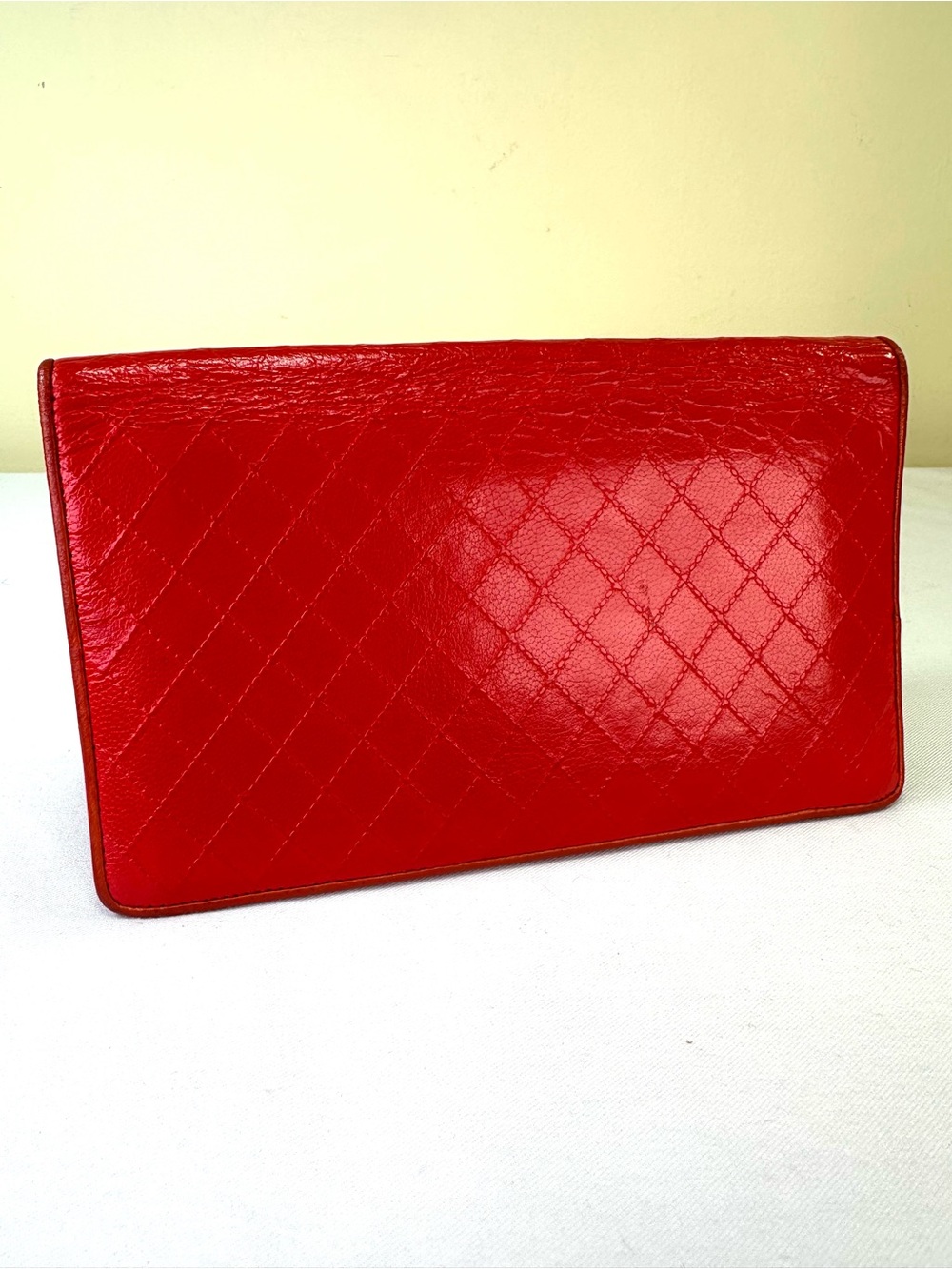 CHANEL CC Diamond Embossed Coral Leather Wallet SHW Sticker #11 2006-08 COA - Picture 4 of 14